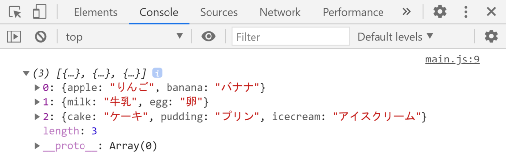 JavaScriptでオブジェクトからなる配列を扱う方法